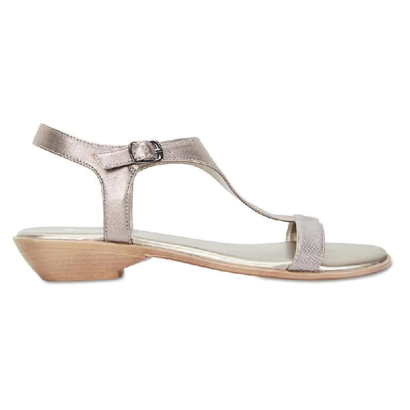 Sandra Sandal in Pewter Leather