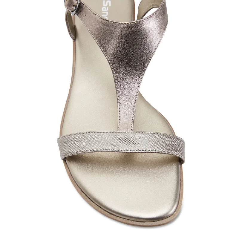 Sandra Sandal in Pewter Leather