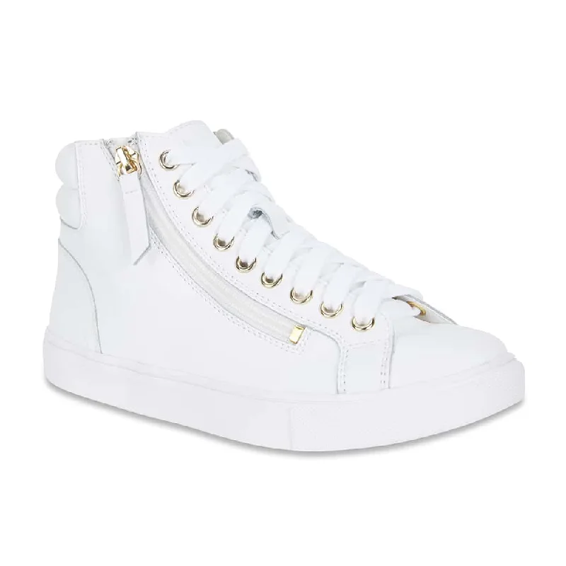 Snap Sneaker in White Leather