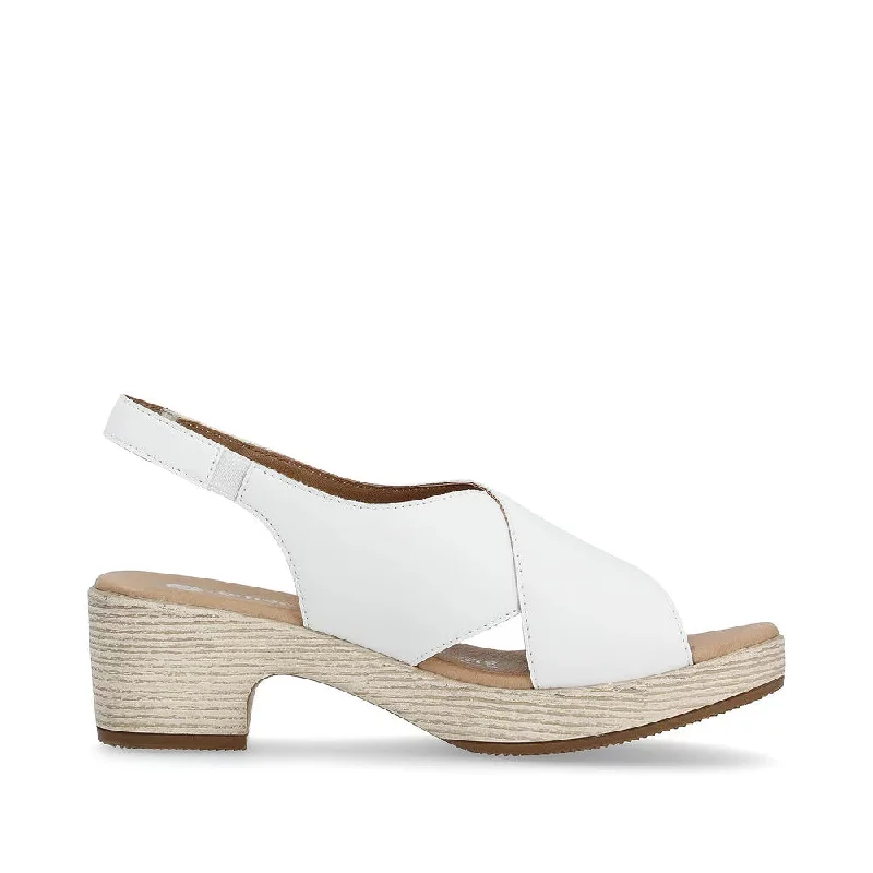 D0N54-80 White Cross Strap Heel