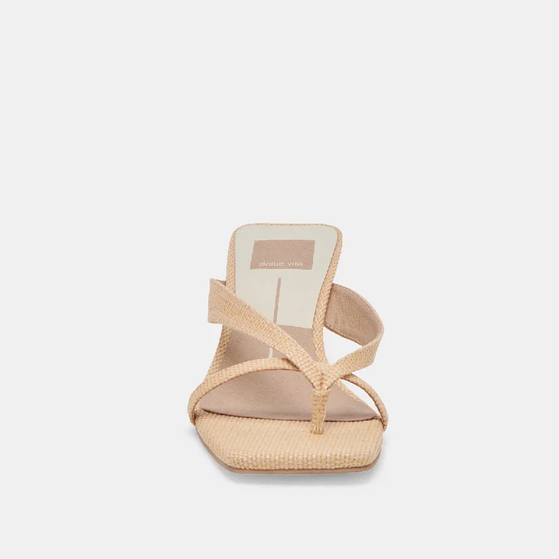 BREVEL HEELS NATURAL RAFFIA