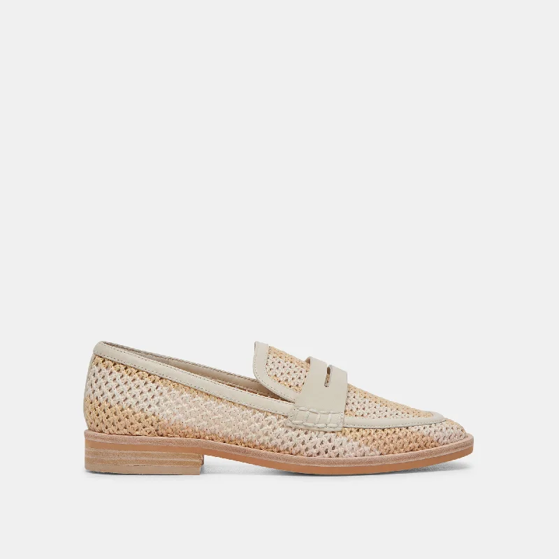 HALLEY FLATS IVORY MULTI RAFFIA