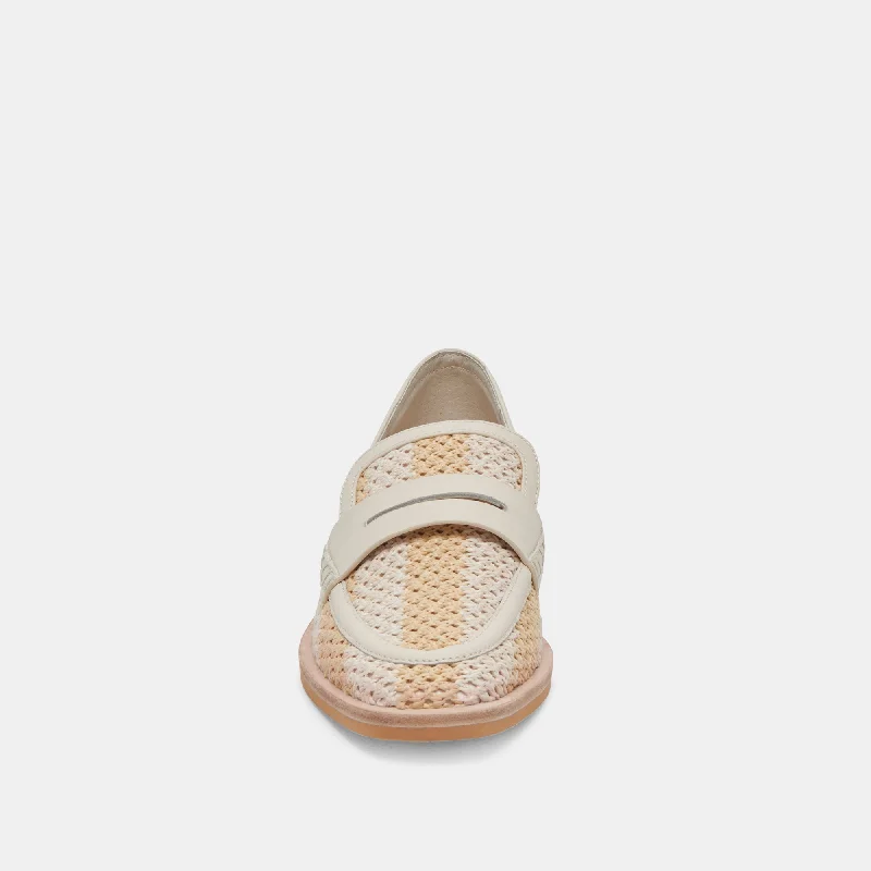 HALLEY FLATS IVORY MULTI RAFFIA