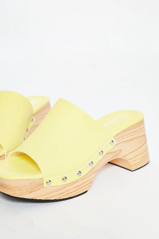 Glamorous Lime Open Toe Mule Clog Sandals