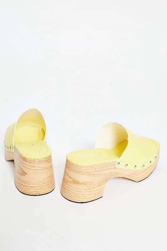 Glamorous Lime Open Toe Mule Clog Sandals