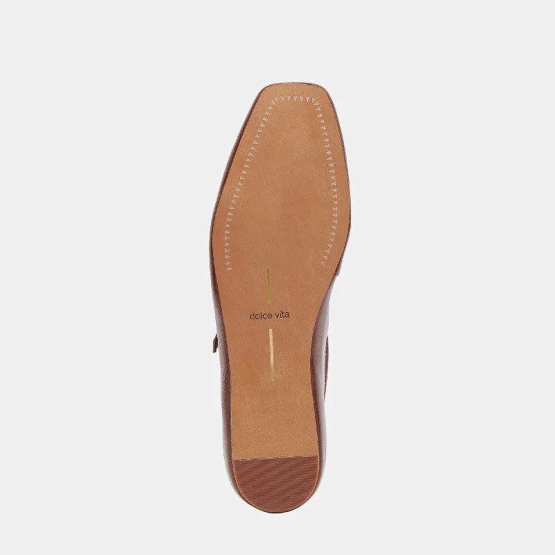 REYES BALLET FLATS BROWN CRINKLE PATENT