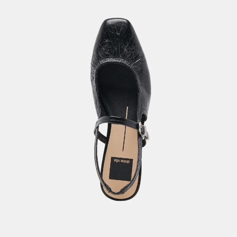 RIANNE FLATS MIDNIGHT CRINKLE PATENT