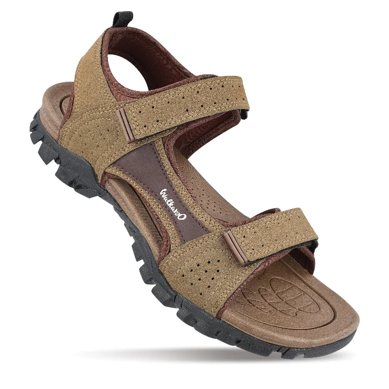 Walkaroo Men Strappy Floater Sandals  - XC4670 Tan